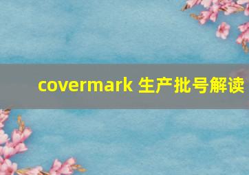 covermark 生产批号解读